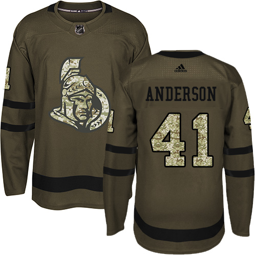 Adidas Senators #41 Craig Anderson Green Salute to Service Stitched Youth NHL Jersey - Click Image to Close